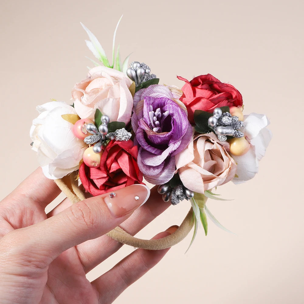 3/4PCS ARTIFICIAL FLOWER HEADBAND SET