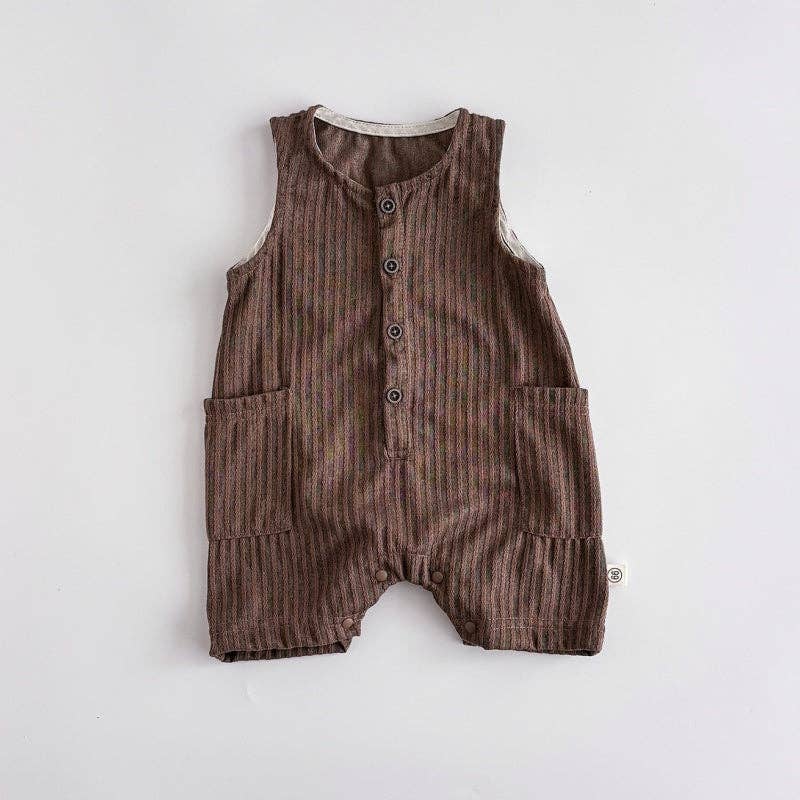 Soft Cocoa Short Sleeve Baby Romper
