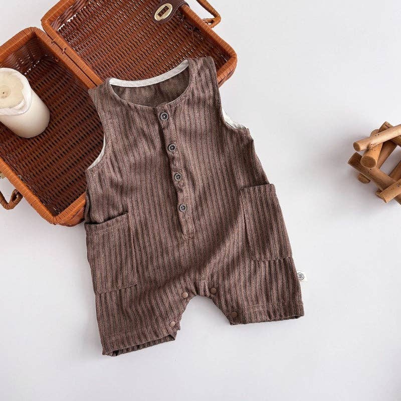 Soft Cocoa Short Sleeve Baby Romper