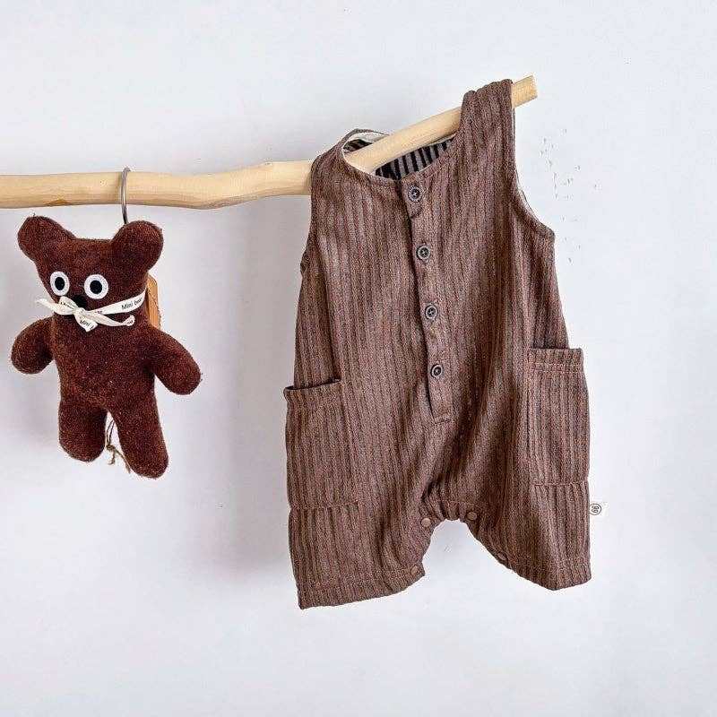 Soft Cocoa Short Sleeve Baby Romper