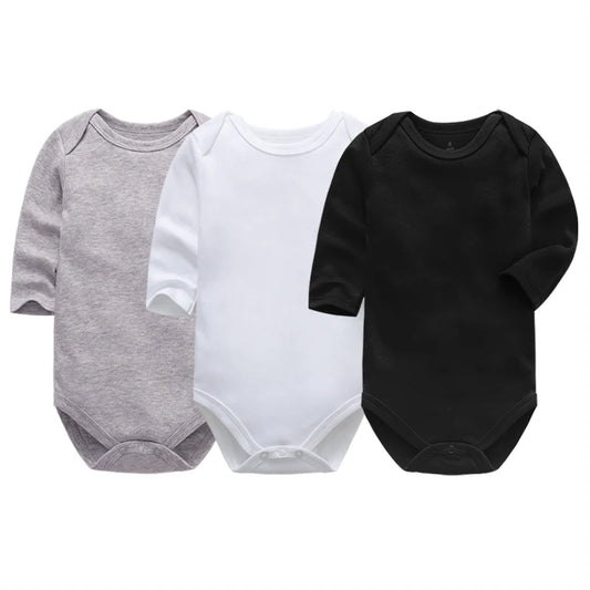 3-PACK LONG SLEEVED COTTON BODYSUIT