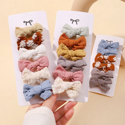 6PCS MINI HAIR CLIP BOW