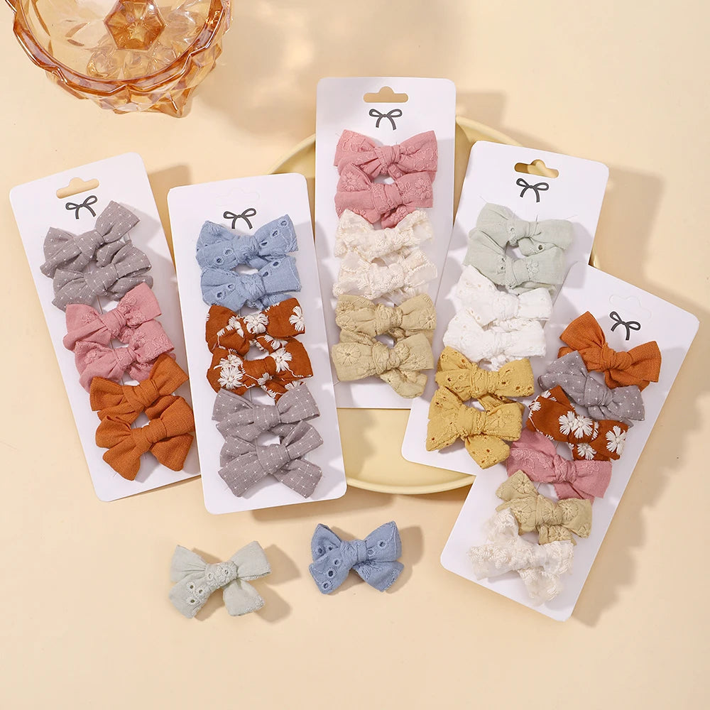 6PCS MINI HAIR CLIP BOW