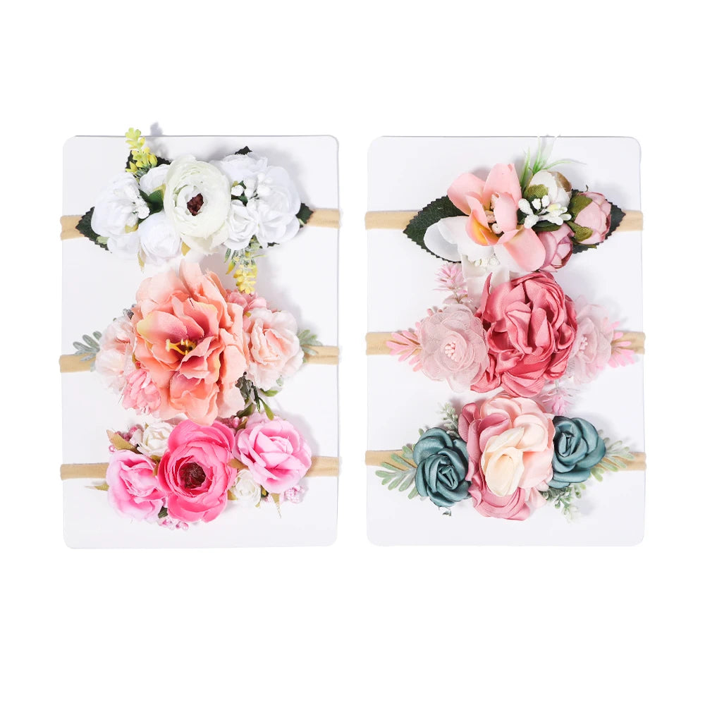 3/4PCS ARTIFICIAL FLOWER HEADBAND SET